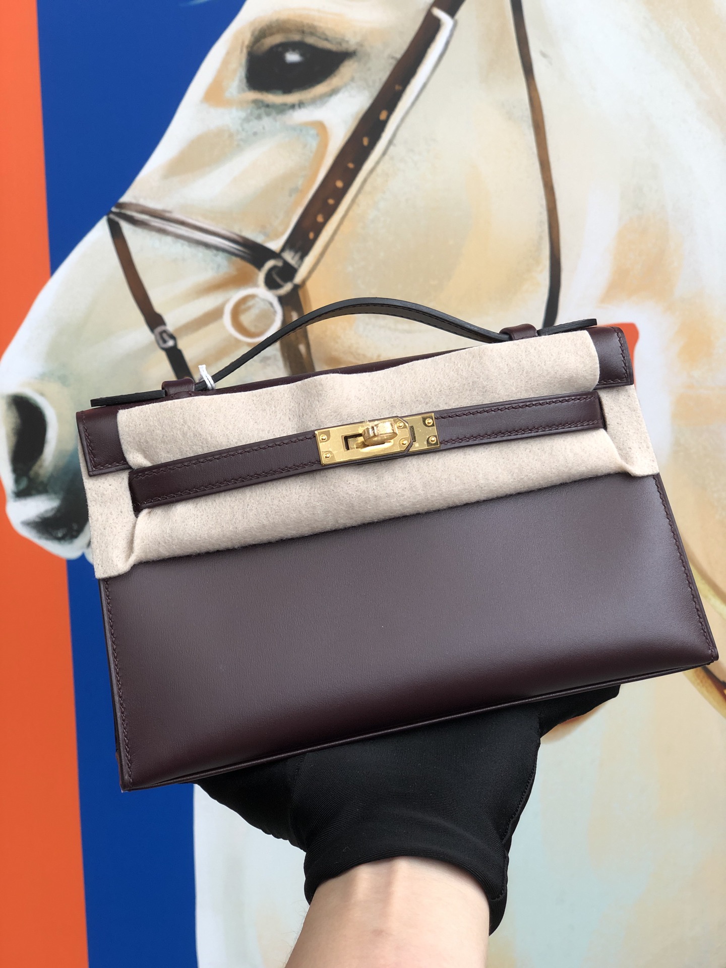 에르메스 미니 켈리백22 보르도 금장